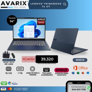 Lenovo ThinkBook 14 G7 — Ryzen 5 7533HS, 16GB, 1TB SSD