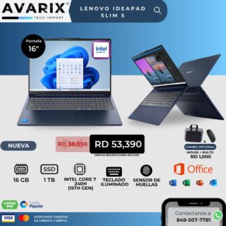 Lenovo IdeaPad Slim 5 — Core 7 240H, 16GB, 1TB SSD