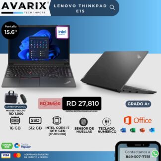 Lenovo ThinkPad E15 — i7-10510U, 16GB, 512GB SSD