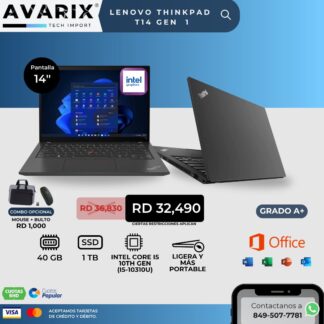 Lenovo ThinkPad T14 Gen 1 — i5-10310U, 40GB, 1TB SSD