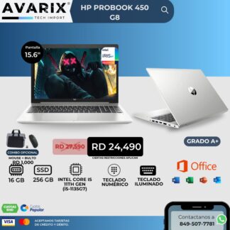 HP ProBook 450 G8 — i5-1135G7, 16GB, 256GB SSD