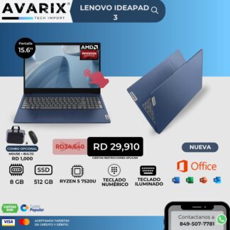 Lenovo IdeaPad 3 — Ryzen 5 7520U, 8GB, 512GB SSD