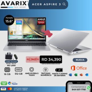 Acer Aspire 3 — AMD Ryzen 5 7520U, 16GB RAM, 512GB SSD