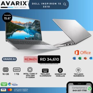 Dell Inspiron 15 5510 — Intel Core i7-11390H (11th Gen), 16GB RAM, 1TB SSD