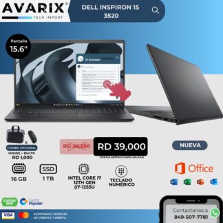 Dell Inspiron 15 3520 — Intel Core i7-1255U (12th Gen), 16GB RAM, 1TB SSD