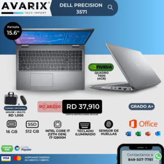 Dell Precision 3571 — Intel Core i7-12800H (12th Gen), 16GB RAM, 512GB SSD