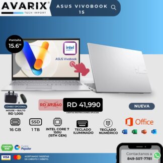 ASUS VivoBook 15 — Intel Core 7 150U (15th Gen), 16GB RAM, 1TB SSD