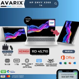 HP Envy x360 14 — Intel Core 7 150U (15th Gen), 16GB RAM, 1TB SSD