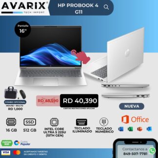 HP ProBook 4 G11 — Intel Core Ultra 5 225U (15th Gen), 16GB RAM, 512GB SSD